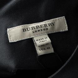 Pre Owned Burberry London Black Embellished Sleeve Detail Shift Dress M