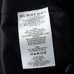 Pre Owned Burberry London Black Embellished Sleeve Detail Shift Dress M