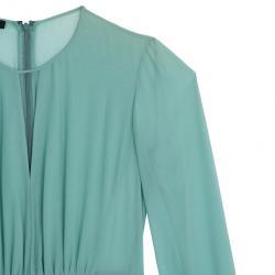 مملوكة مسبقًا Burberry Prorsum Green Silk Chiffon Midi Dress S