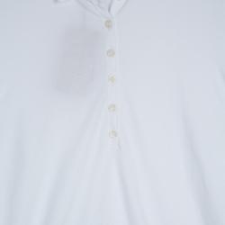 Pre Owned Burberry Brit Cream Checked Cuff Polo Top L