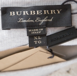 Burberry Grey Melange Cutout Lace Insert Sweatshirt XL