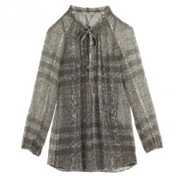 Pre Owned Burberry Printed Chiffon Top XS