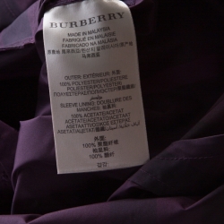 Pre Owned Burberry Brit Plum Purple Novacheck Print Double Breasted Coat L