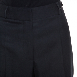 Pre Owned Burberry Black Wool Flared Tailored Trousers M 