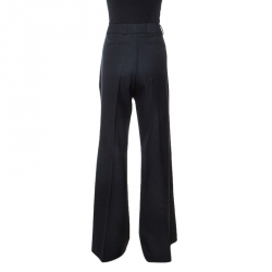 Pre Owned Burberry Black Wool Flared Tailored Trousers M 