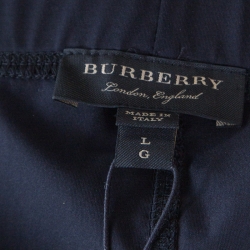Pre Owned Burberry Black Stretch Jersey Strap Detailed Footed Leggings L