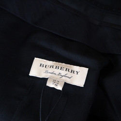 Pre Owned Burberry Monochrome Stretch Crepe Wide Leg High Waist Trousers L