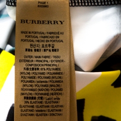 Pre Owned Burberry Yellow Graffiti Logo Print Jersey Stirrup Leggings XL