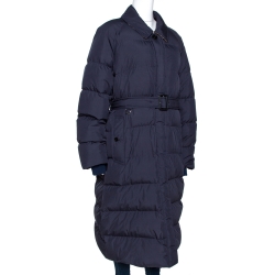 Pre Owned Burberry Navy Blue Goose Down Bridgnorth Quilted Coat XL