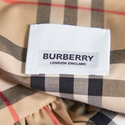 Burberry Beige Cotton Vintage Check Belted Shirt Dress M