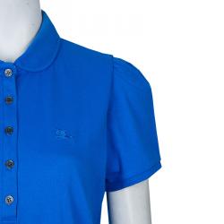 مملوكة مسبقًا Burberry Blue Peter Pan Collar Polo T-Shirt XL