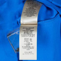 مملوكة مسبقًا Burberry Blue Peter Pan Collar Polo T-Shirt XL