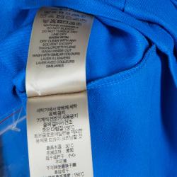 مملوكة مسبقًا Burberry Blue Peter Pan Collar Polo T-Shirt XL