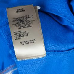 مملوكة مسبقًا Burberry Blue Peter Pan Collar Polo T-Shirt XL