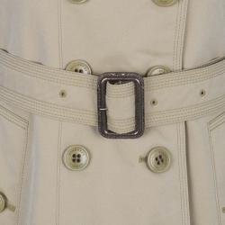 Pre Owned Burberry Taupe Metallic Trench Coat S