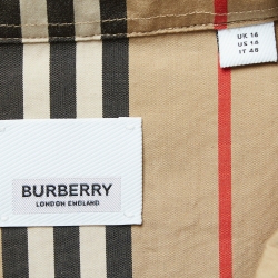 Burberry Beige Striped Cotton Button-Down Shirt L