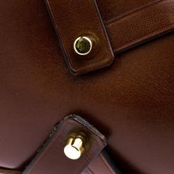 Pre Owned Burberry Brown House Check Canvas Medium Bridle Gosford Hobo