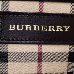 Pre Owned Burberry Choco Haymarket Check PVC Small Canterbury Tote