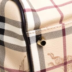 Pre Owned Burberry Choco Haymarket Check PVC Small Canterbury Tote