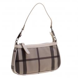 Pre Owned Burberry Beige Smoked Check PVC Small Aston Shoulder Bag
