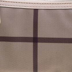 Pre Owned Burberry Beige Smoked Check PVC Small Aston Shoulder Bag