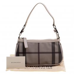 Pre Owned Burberry Beige Smoked Check PVC Small Aston Shoulder Bag