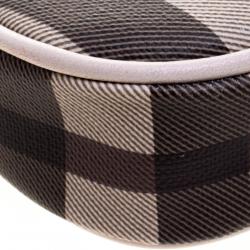 Pre Owned Burberry Beige Smoked Check PVC Small Aston Shoulder Bag