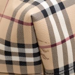 Pre Owned Burberry Brown Haymarket Check PVC Medium Salisbury Tote