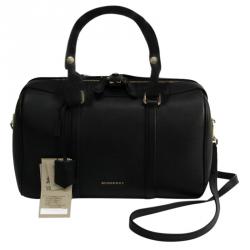 Burberry Black Leather Small Alchester Bowling Bag Burberry