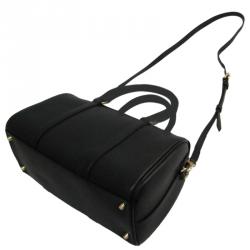 Pre Owned Burberry Black Leather Medium Alchester Bowling Bag