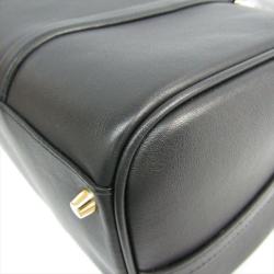 Pre Owned Burberry Black Leather Medium Alchester Bowling Bag