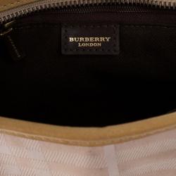Pre Owned Burberry Pink Canvas Haymarket Check Shoulder Bag