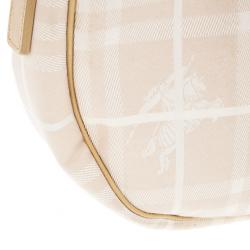 Pre Owned Burberry Pink Canvas Haymarket Check Shoulder Bag