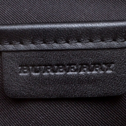 Pre Owned Burberry Navy Blue Smoked Check Nylon Large Pouch