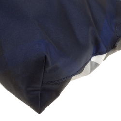 Pre Owned Burberry Navy Blue Smoked Check Nylon Large Pouch