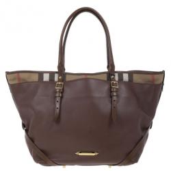 مملوكة مسبقًا Burberry House Check Canvas and Soft Leather Salisbury Tote