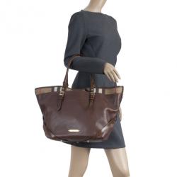مملوكة مسبقًا Burberry House Check Canvas and Soft Leather Salisbury Tote