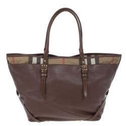 مملوكة مسبقًا Burberry House Check Canvas and Soft Leather Salisbury Tote