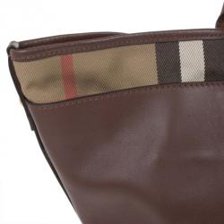 مملوكة مسبقًا Burberry House Check Canvas and Soft Leather Salisbury Tote