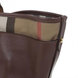 مملوكة مسبقًا Burberry House Check Canvas and Soft Leather Salisbury Tote