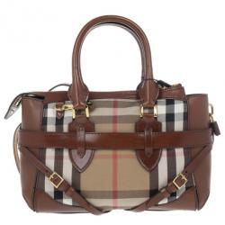 مملوكة مسبقًا Burberry House Check Canvas and Leather Small Gladstone Tote