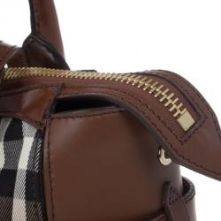 مملوكة مسبقًا Burberry House Check Canvas and Leather Small Gladstone Tote