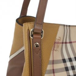 Pre Owned Burberry Haymarket Patchwork Small Canterbury Tote