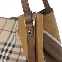 Pre Owned Burberry Haymarket Patchwork Small Canterbury Tote