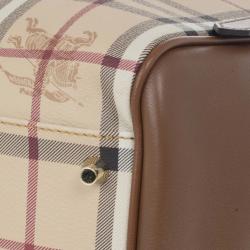 Pre Owned Burberry Haymarket Patchwork Small Canterbury Tote