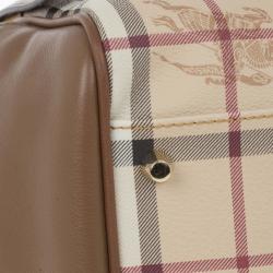 Pre Owned Burberry Haymarket Patchwork Small Canterbury Tote
