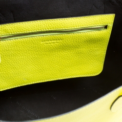 Burberry Neon Yellow Leather Remington Shopper Tote