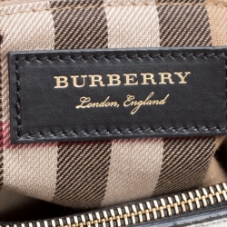 Burberry Metallic Leather Brogues Banner Fringe Top Handle Bag