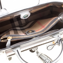 Burberry Metallic Leather Brogues Banner Fringe Top Handle Bag