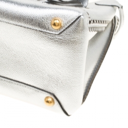 Burberry Metallic Leather Brogues Banner Fringe Top Handle Bag